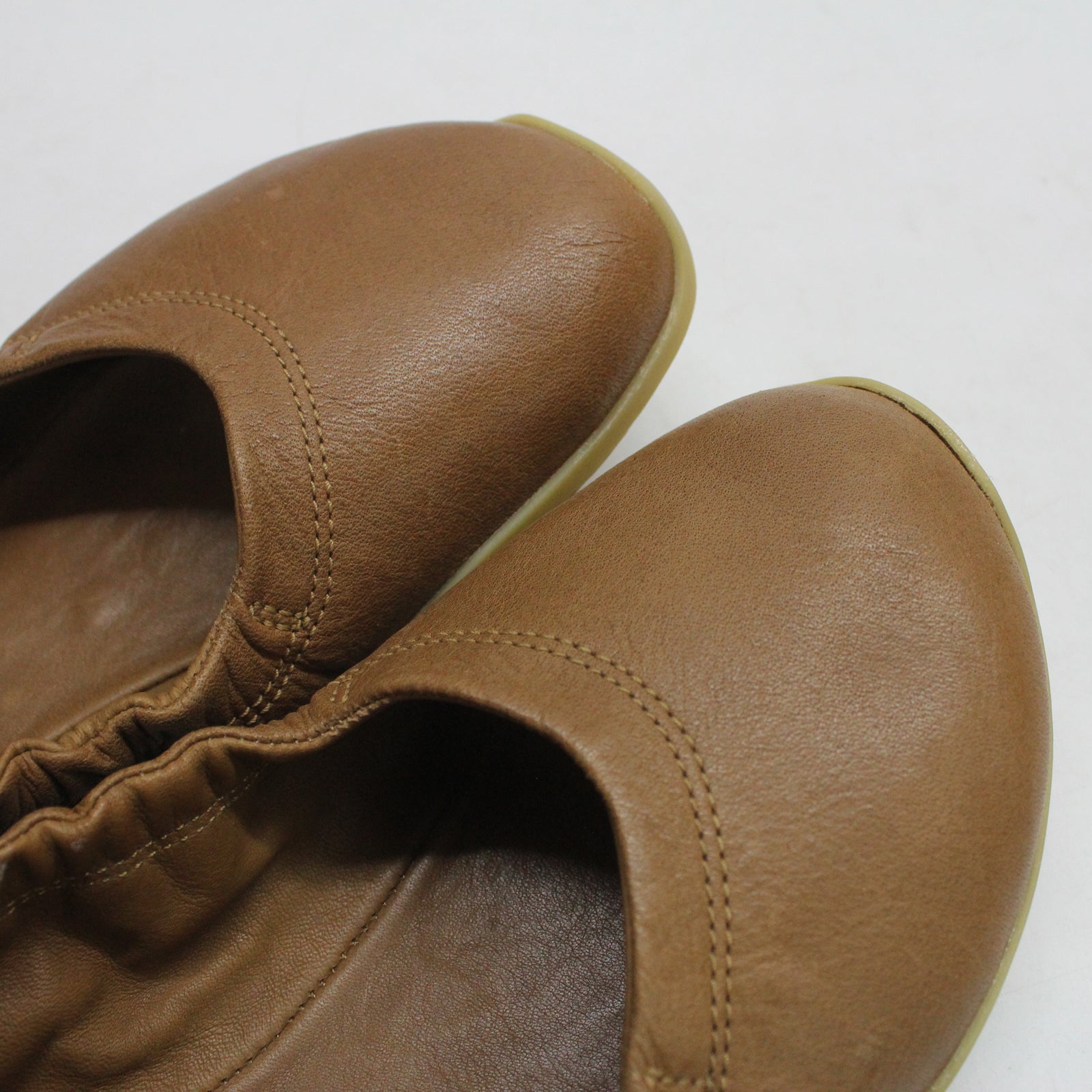 Vivobarefoot Asana Yin Ballerina 209453-02 Leather Womens Shoes - Tan - 38#color_tan