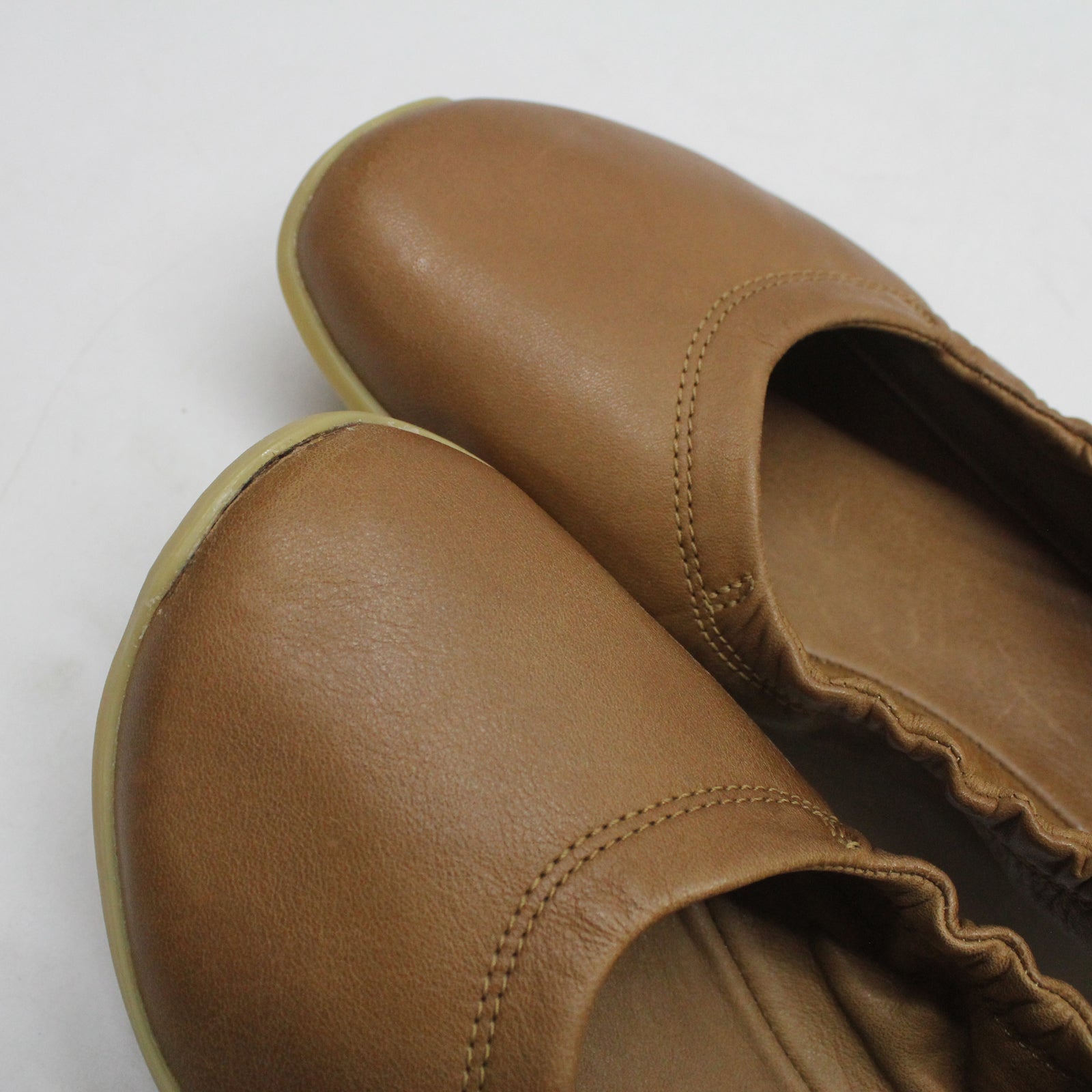 Vivobarefoot Asana Yin Ballerina 209453-02 Leather Womens Shoes - Tan - 39#color_tan