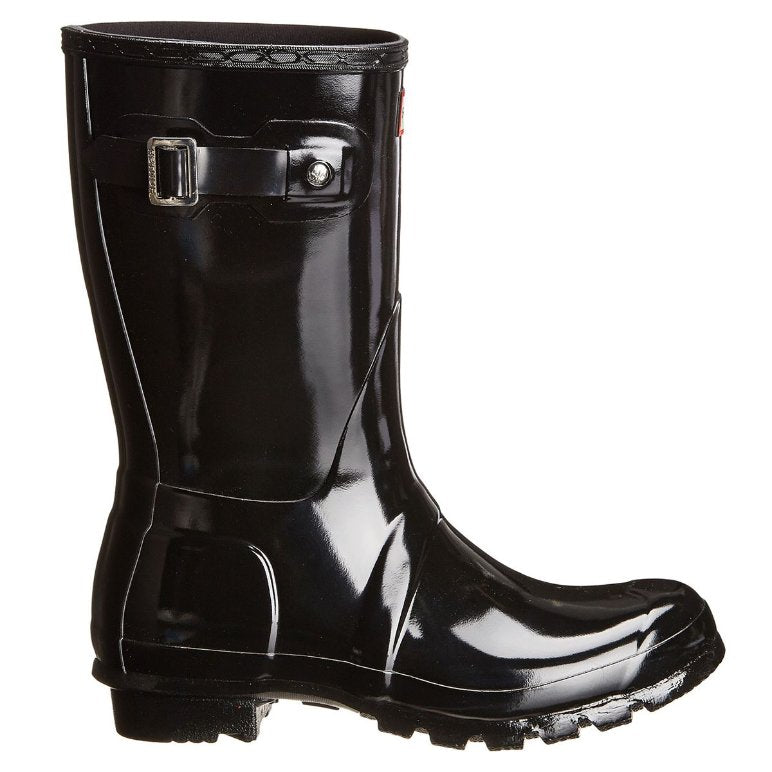 Hunter Original Gloss Rubber Women's Short Wellington Boots#color_black