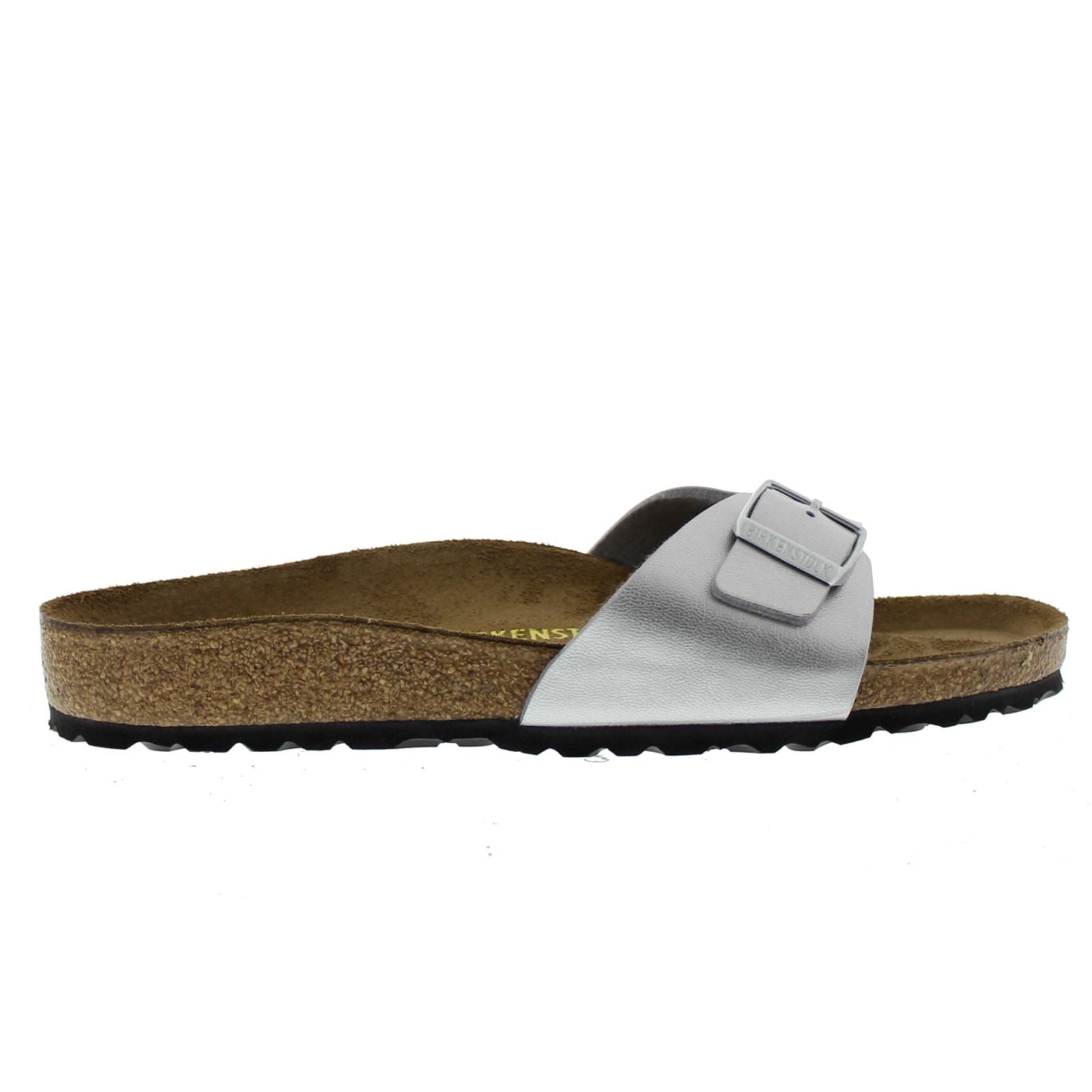 Birkenstock Madrid Patent Shiny Silver Womens Sandals#color_silver