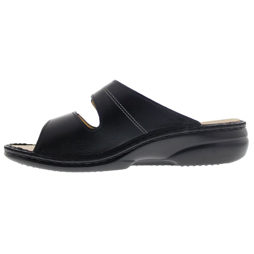 Finn Comfort Sansibar Leather Women's Slip-On Sandals#color_black