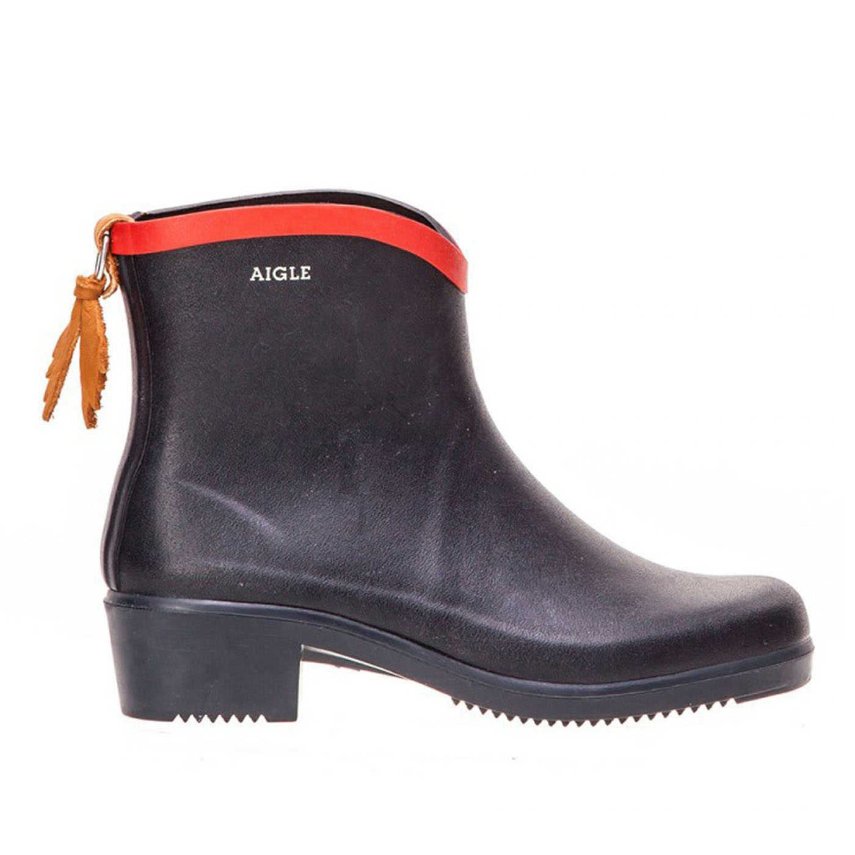 Aigle Miss Juliette Bottillon Rubber Women's Wellington Boots#color_black