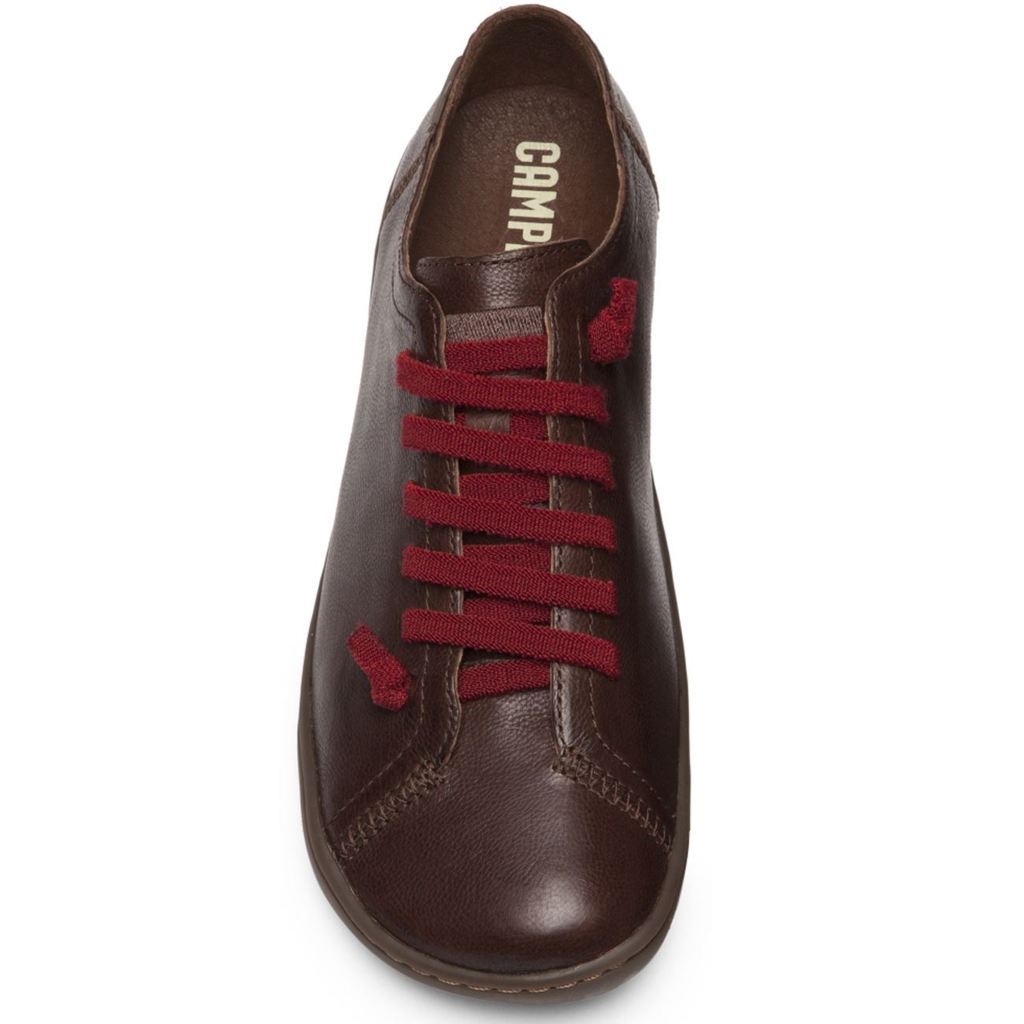 Camper Peu Calfskin Leather Women's Barefoot Sneakers#color_dark brown