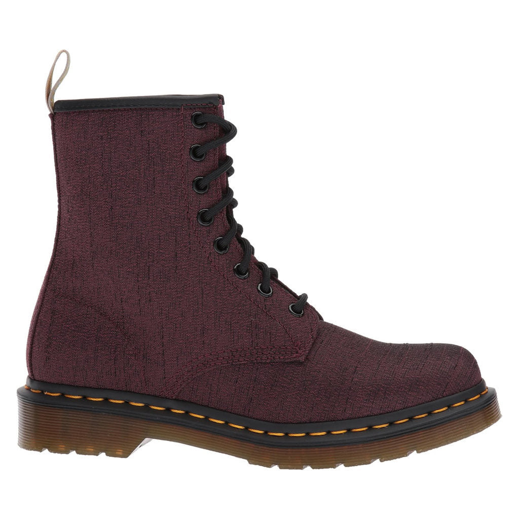 Dr. Martens Womens Vegan Castel 8-Eyelet Textile Boots#color_cherry