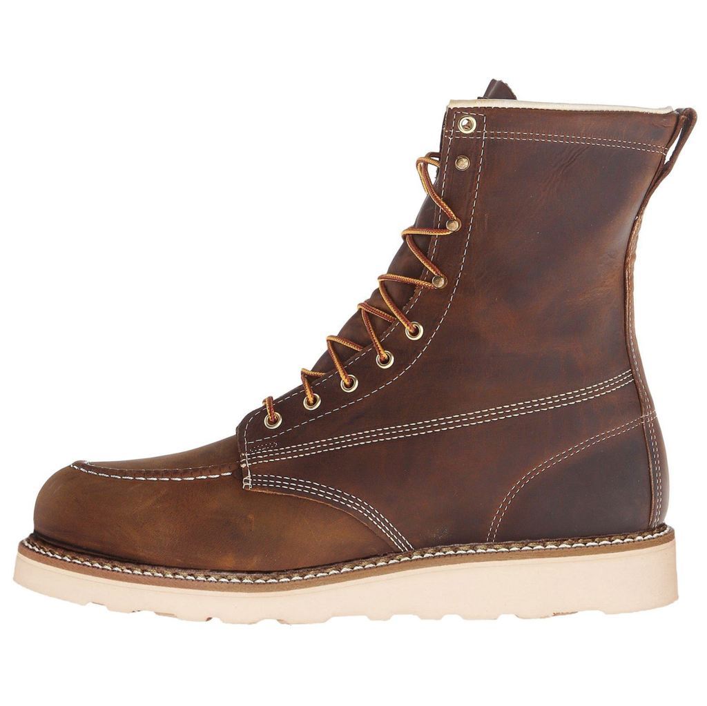 Thorogood Mens 8 Inch Moc Toe Safety Toe 804-4478 Leather Boots#color_brown