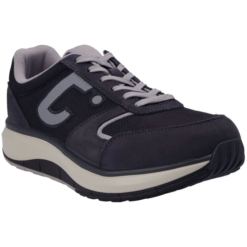 Joya Cancun Men's Leather & Mesh Men's Extra Wide Sneakers#color_dark navy