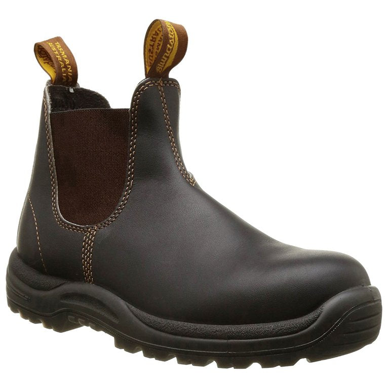 Blundstone 192 Leather Unisex Safety Toe Chelsea Boots#color_stout brown