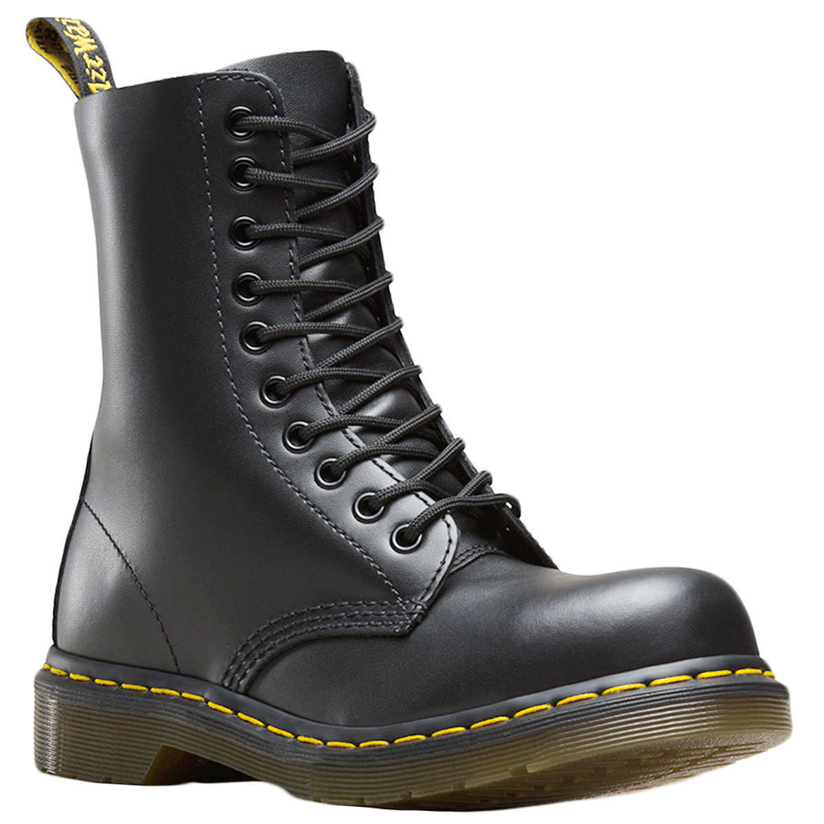 Dr. Martens 1919 Fine Haircell Leather Steel Toe Unisex Mid-Calf Boots#color_black