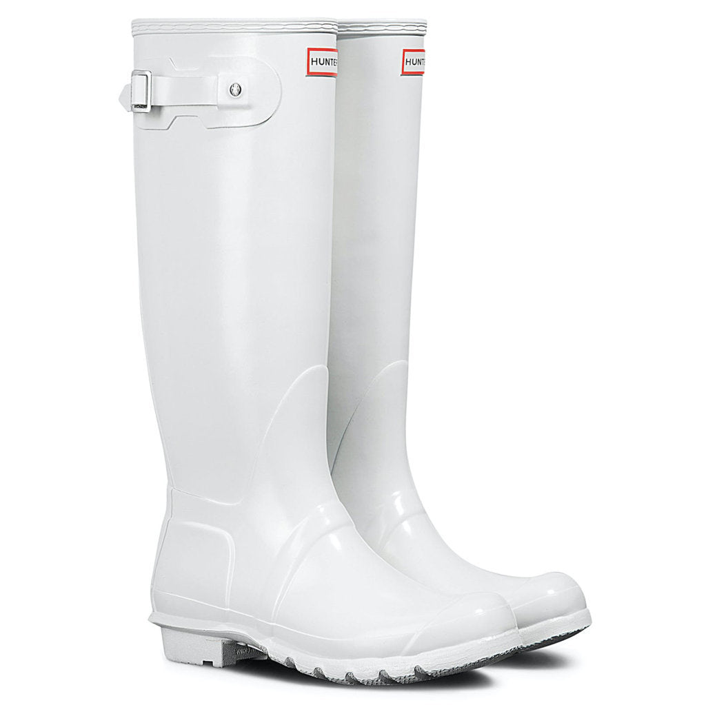 Hunter Original Tall Gloss Rubber Womens Boots#color_white