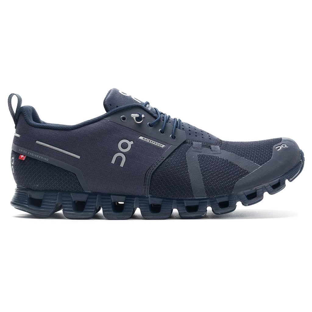 On Cloud Waterproof Mesh Men's Running Shoes#color_navy