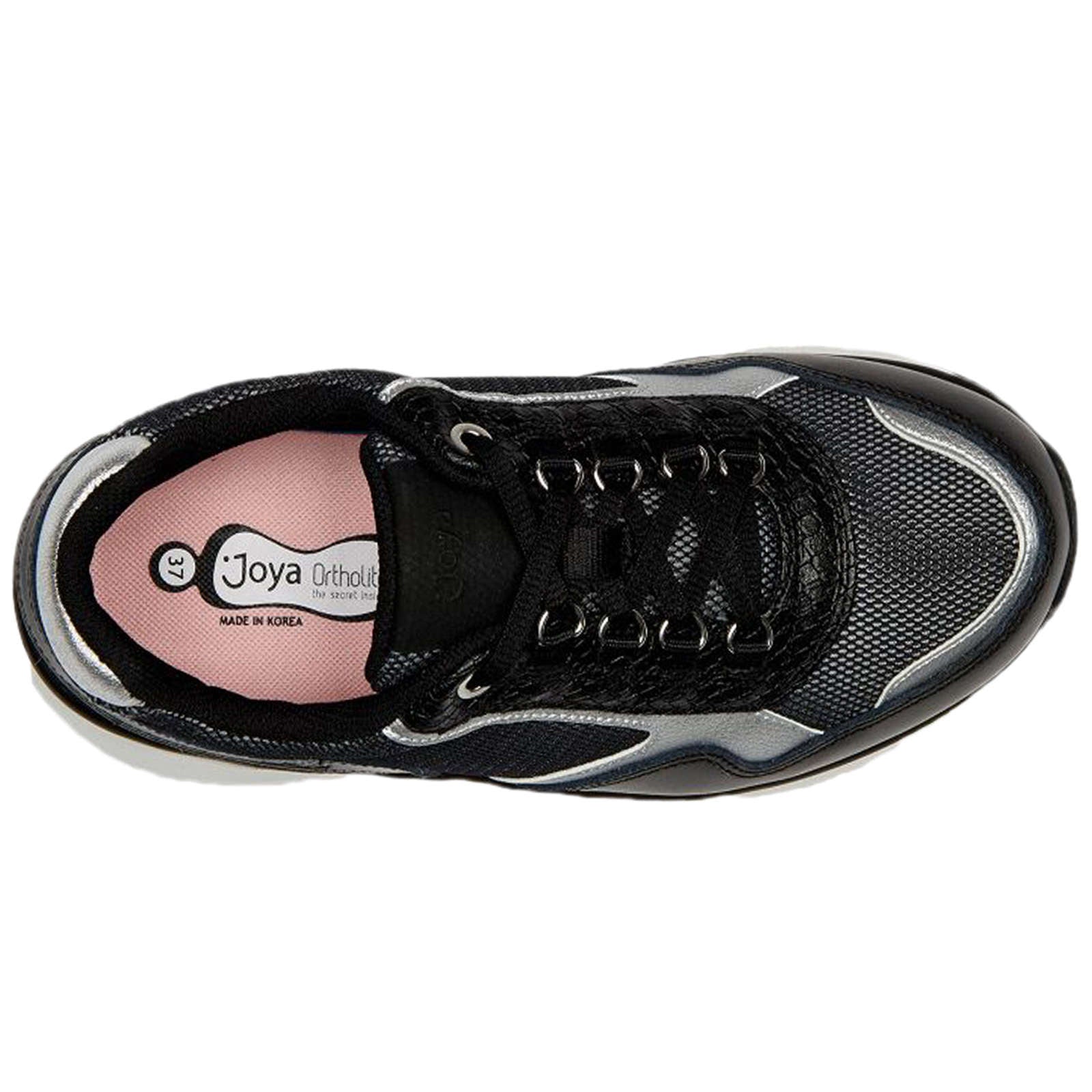 Joya Tina II Leather & Textile Women's Sneakers#color_black silver