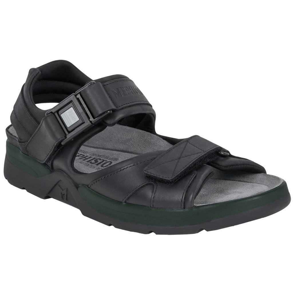 Mephisto Shark Fit Leather Mens Sandals#color_black