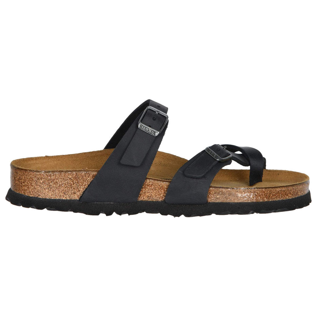 Birkenstock Mayari Oiled Leather Unisex Sandals#color_black