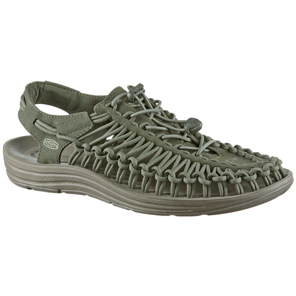 Keen UNEEK Synthetic Textile 2-Cord Monochrome Men's Sandals#color_dusty olive brindle