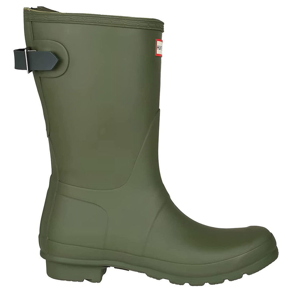 Hunter Original Back Adjustable Short Rubber Womens Boots#color_ismarken olive artic moss