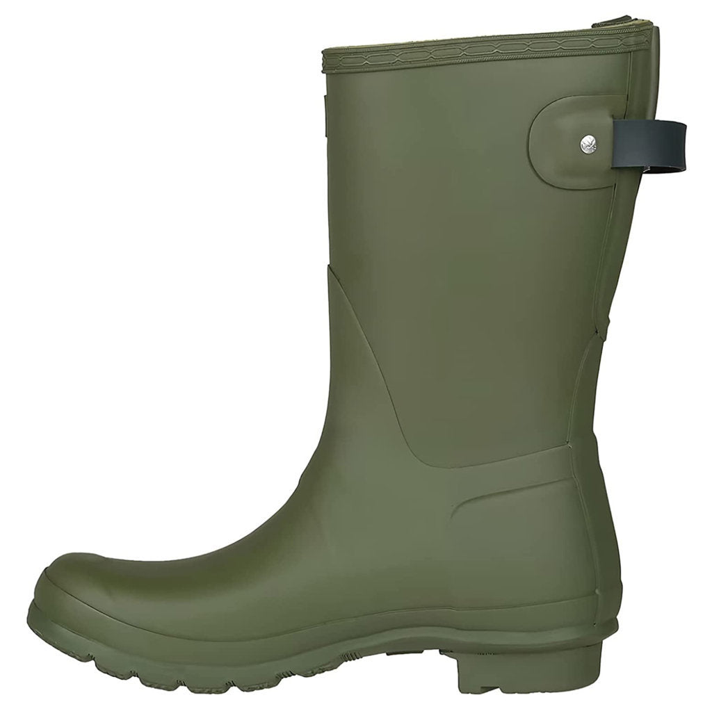 Hunter Original Back Adjustable Short Rubber Womens Boots#color_ismarken olive artic moss