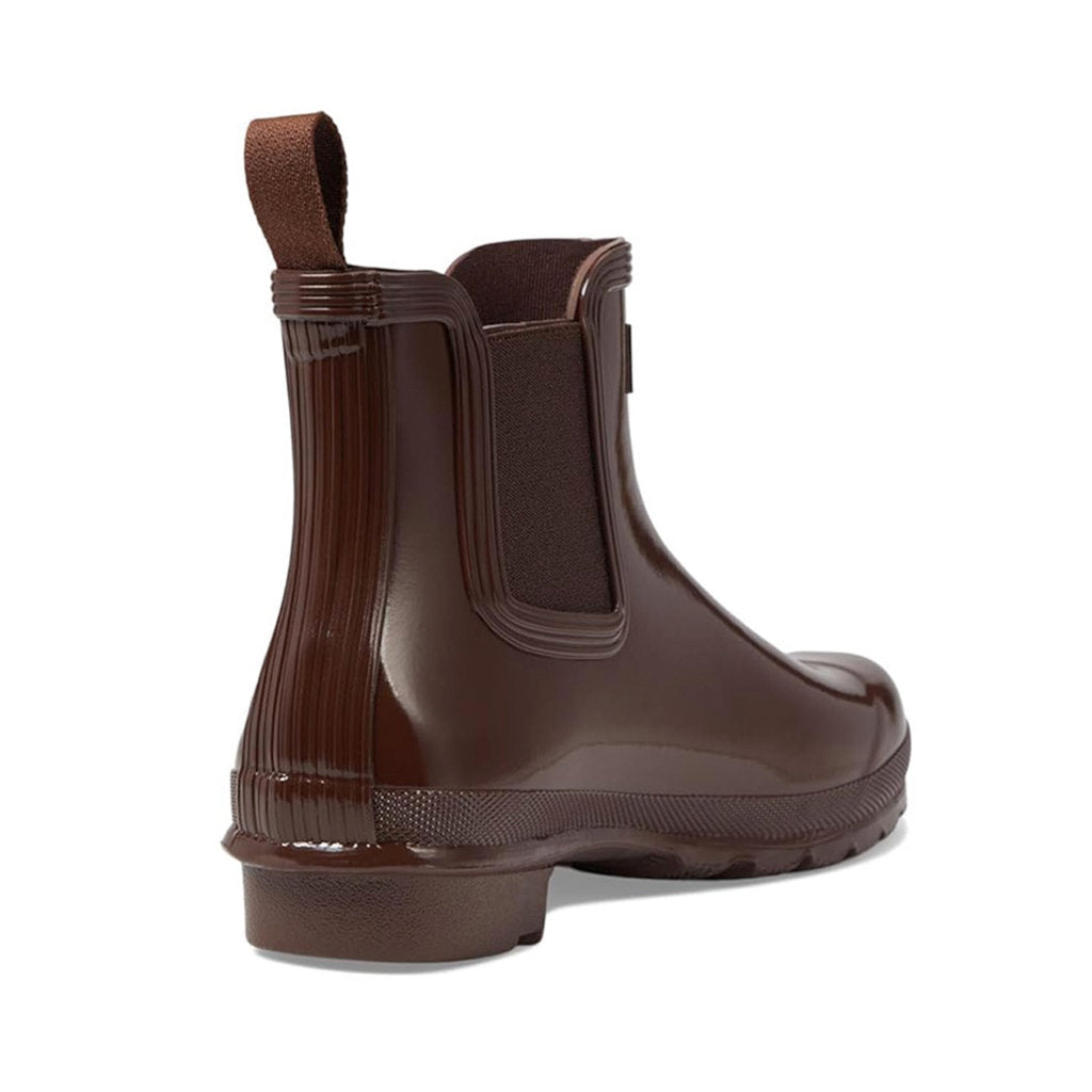 Hunter Original Chelsea Gloss Rubber Womens Boots#color_brown bolt