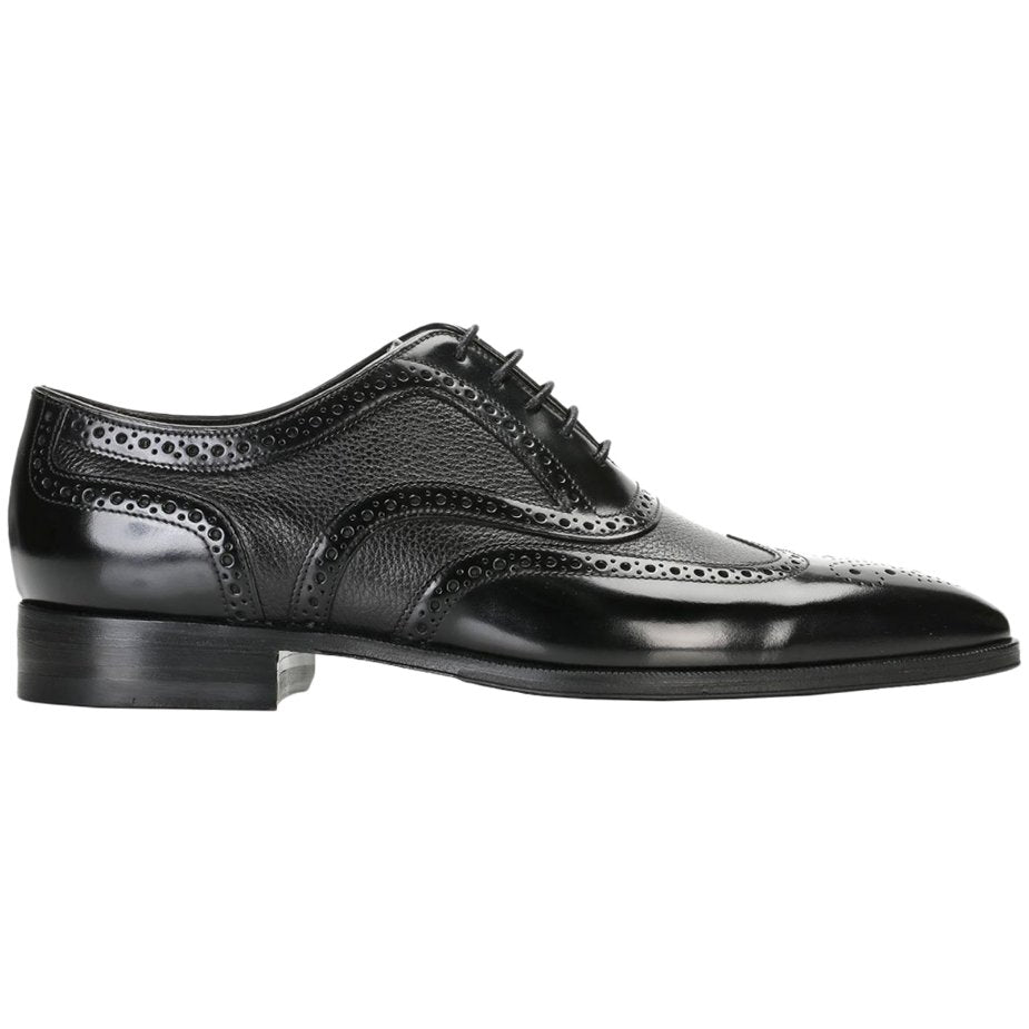 Loake Baskerville Polished Leather Men's Brogue Shoes#color_black