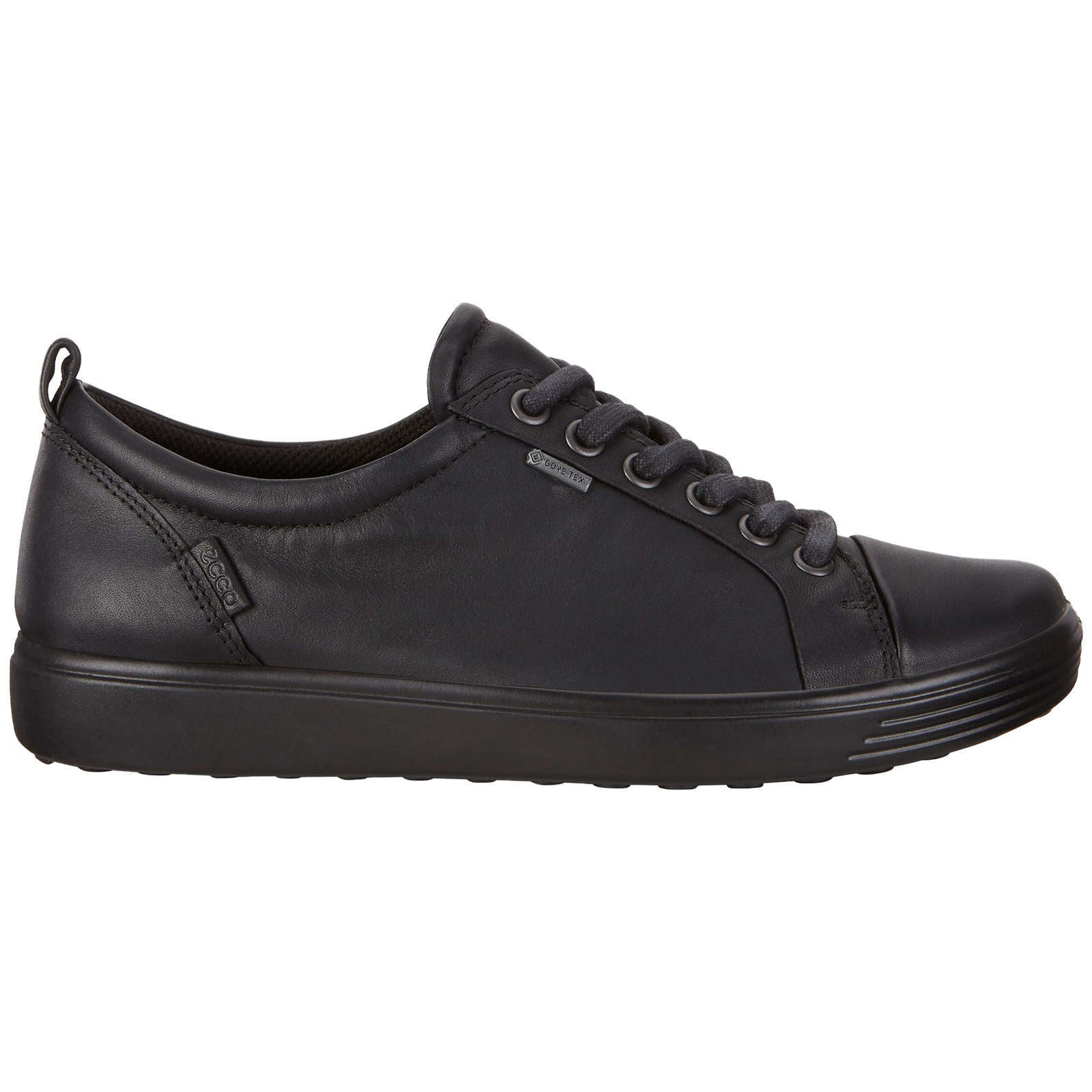 Ecco Soft 7 Gore-Tex Leather Womens Sneakers#color_black