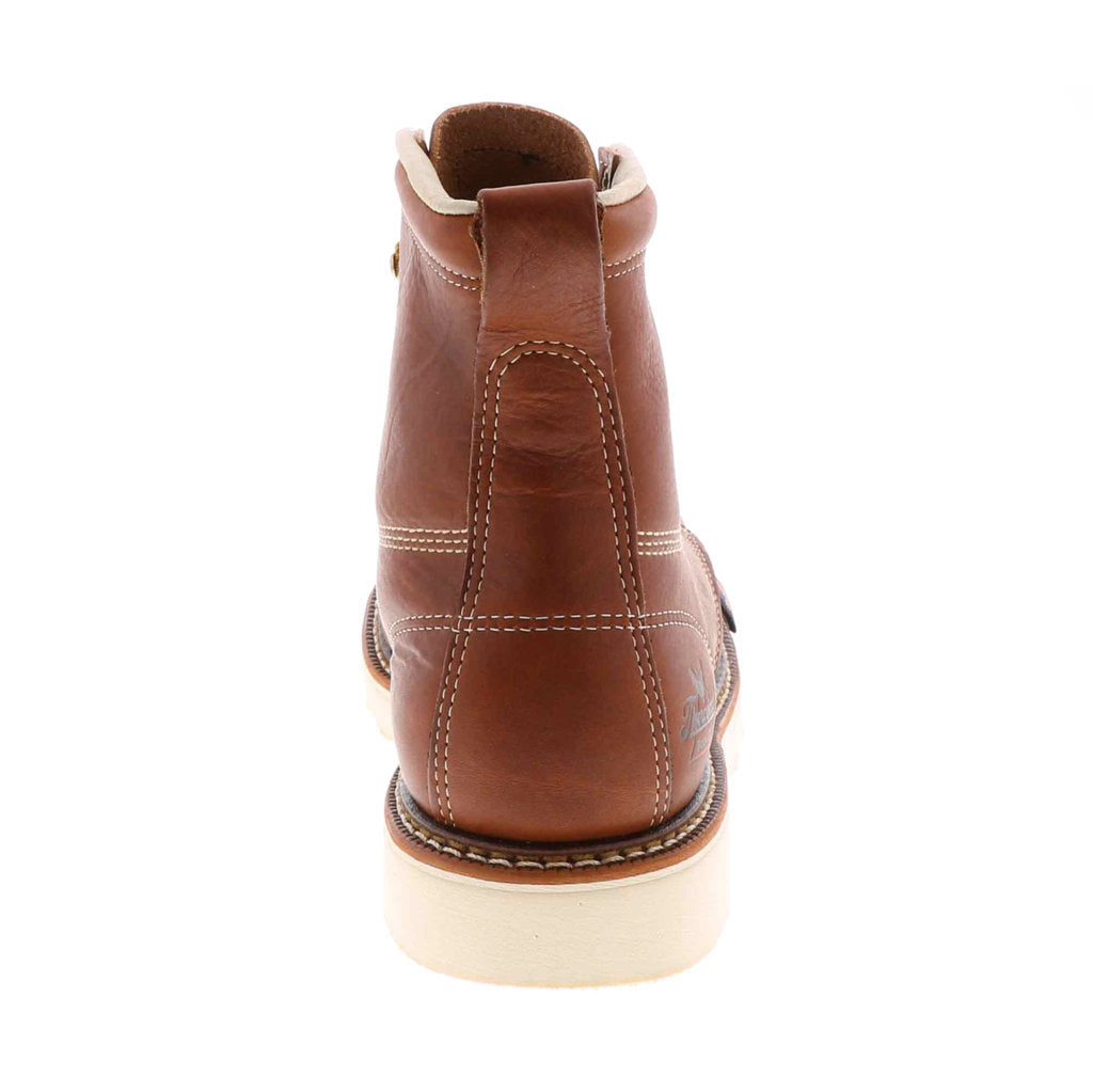 Thorogood 6 Inch Moc Toe Safety Toe Leather Mens Boots#color_tobacco