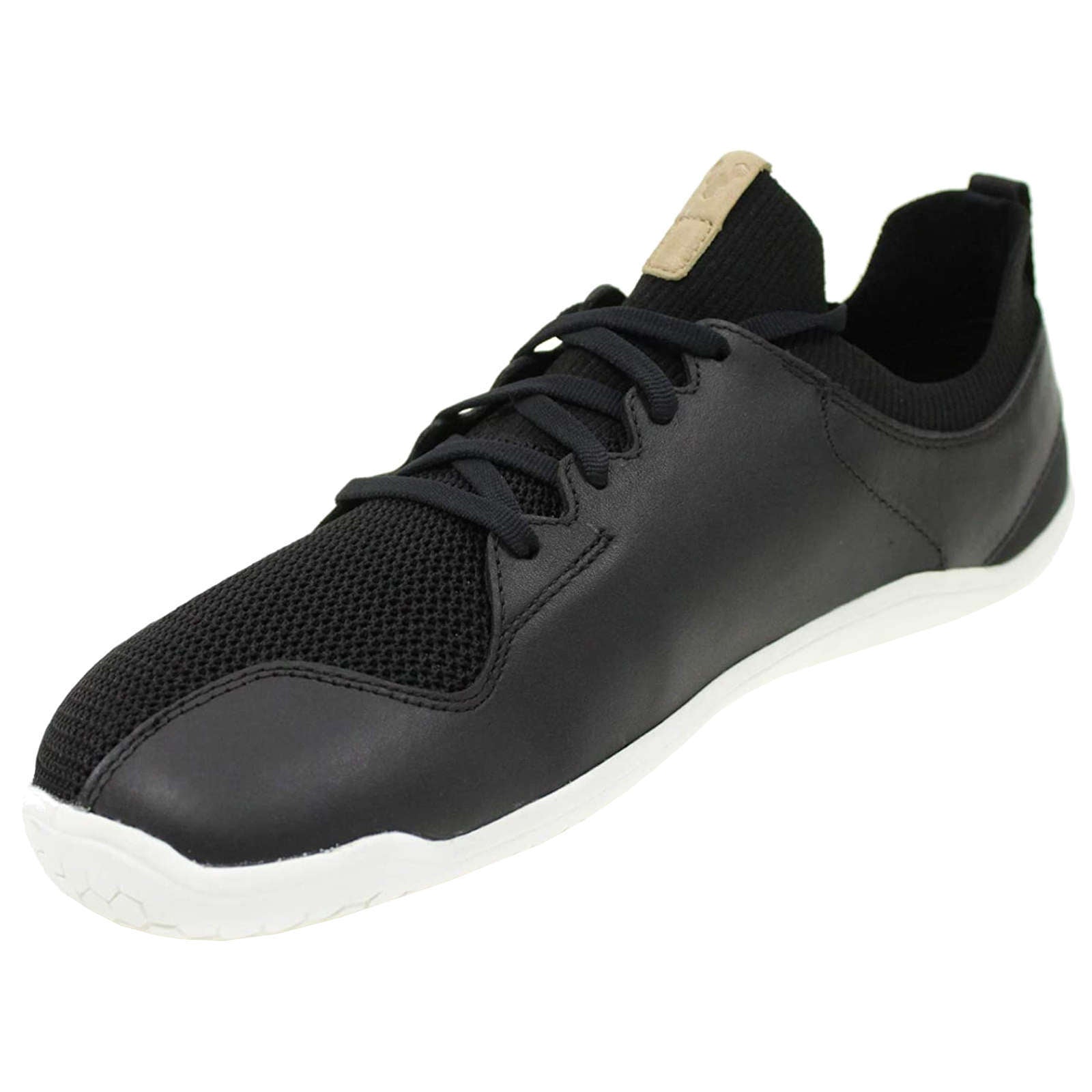 Vivobarefoot Primus Knit Leather Textile Womens Sneakers#color_black