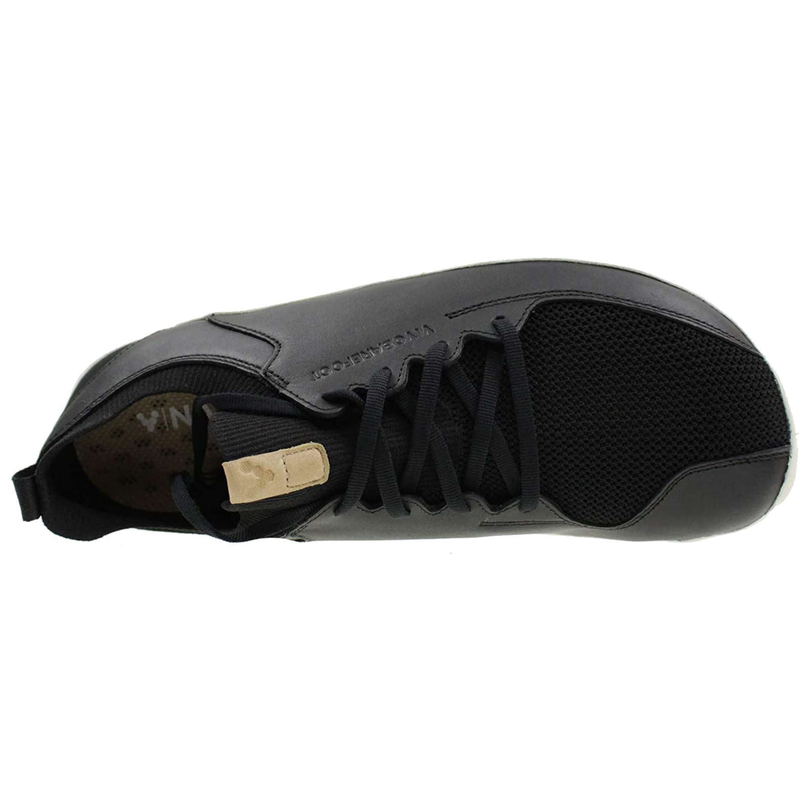 Vivobarefoot Primus Knit Leather Textile Womens Sneakers#color_black