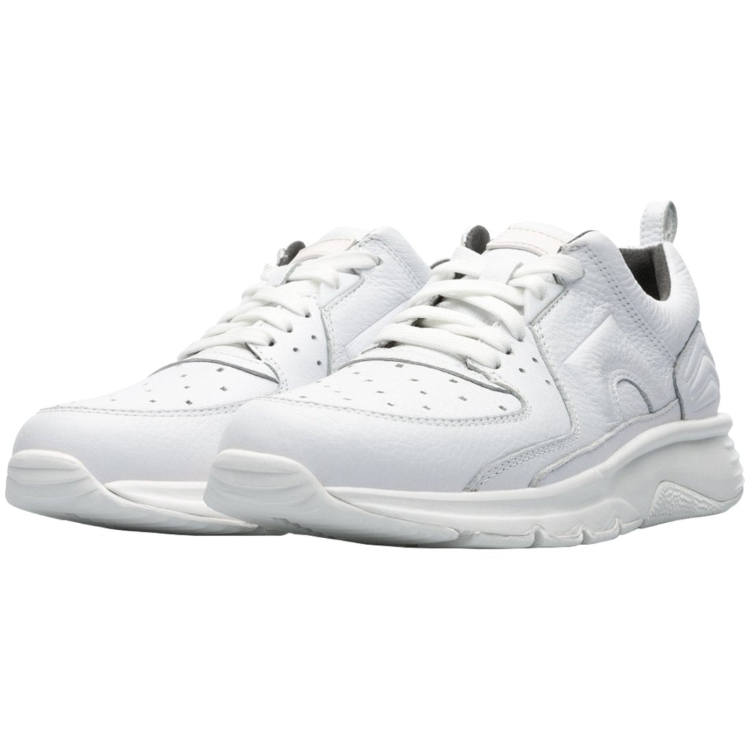 Camper Drift Textured Leather Women's Low-Top Sneakers#color_white natural