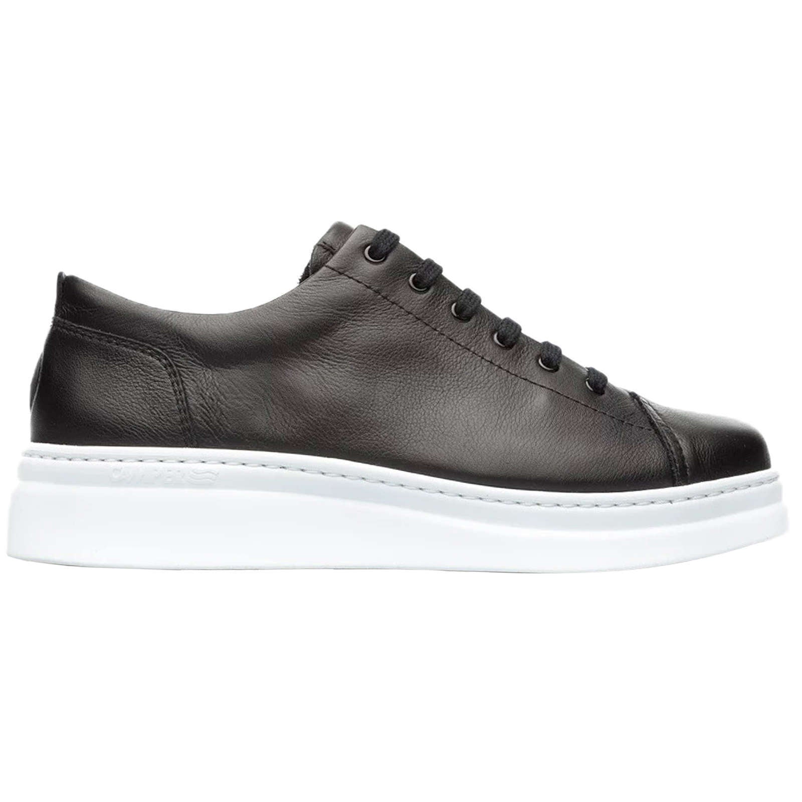 Camper Runner Up Calfskin Leather Women's Low-Top Sneakers#color_black white