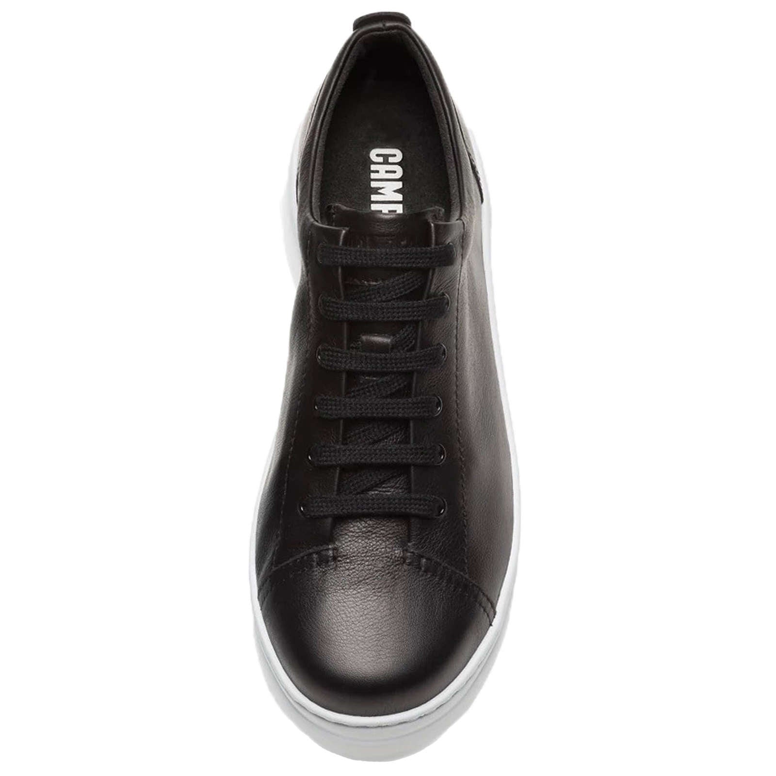 Camper Runner Up Calfskin Leather Women's Low-Top Sneakers#color_black white