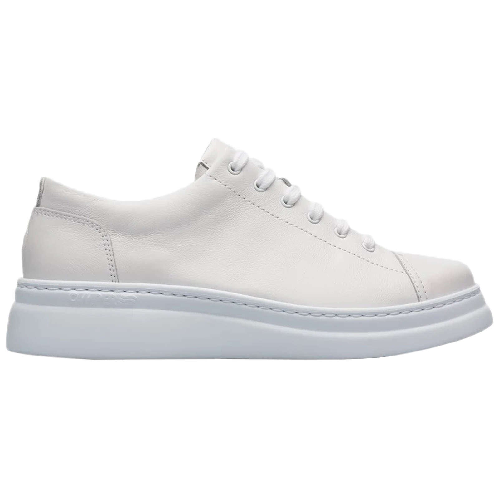 Camper Runner Up Calfskin Leather Women's Low-Top Sneakers#color_white natural