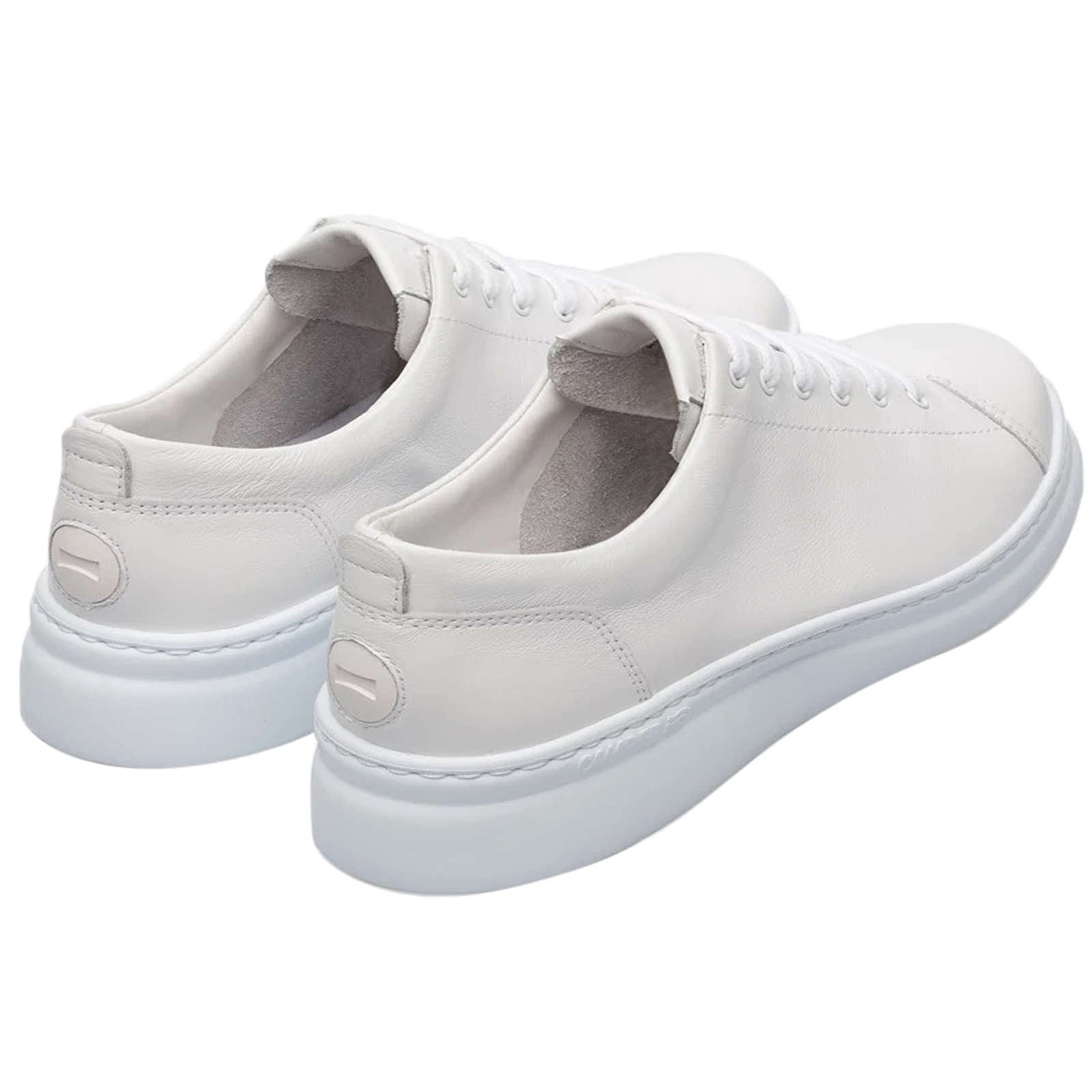 Camper Runner Up Calfskin Leather Women's Low-Top Sneakers#color_white natural