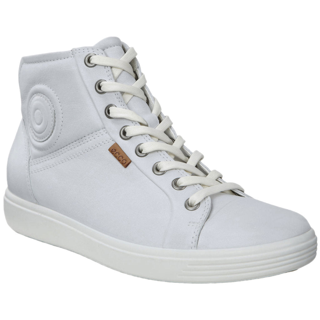 Ecco Soft 7 Mid 430023 Leather Womens Sneakers#color_white droid
