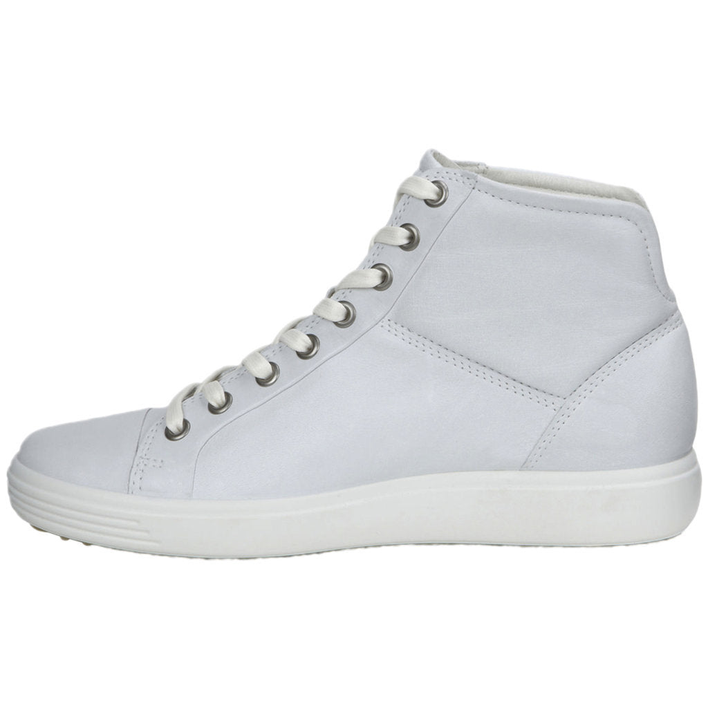 Ecco Soft 7 Mid 430023 Leather Womens Sneakers#color_white droid