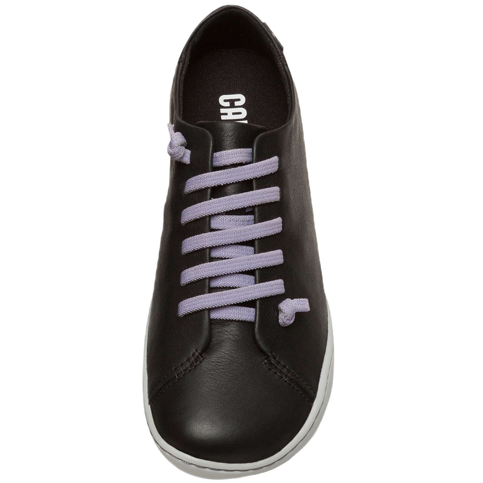 Camper Peu Calfskin Leather Women's Barefoot Sneakers#color_black