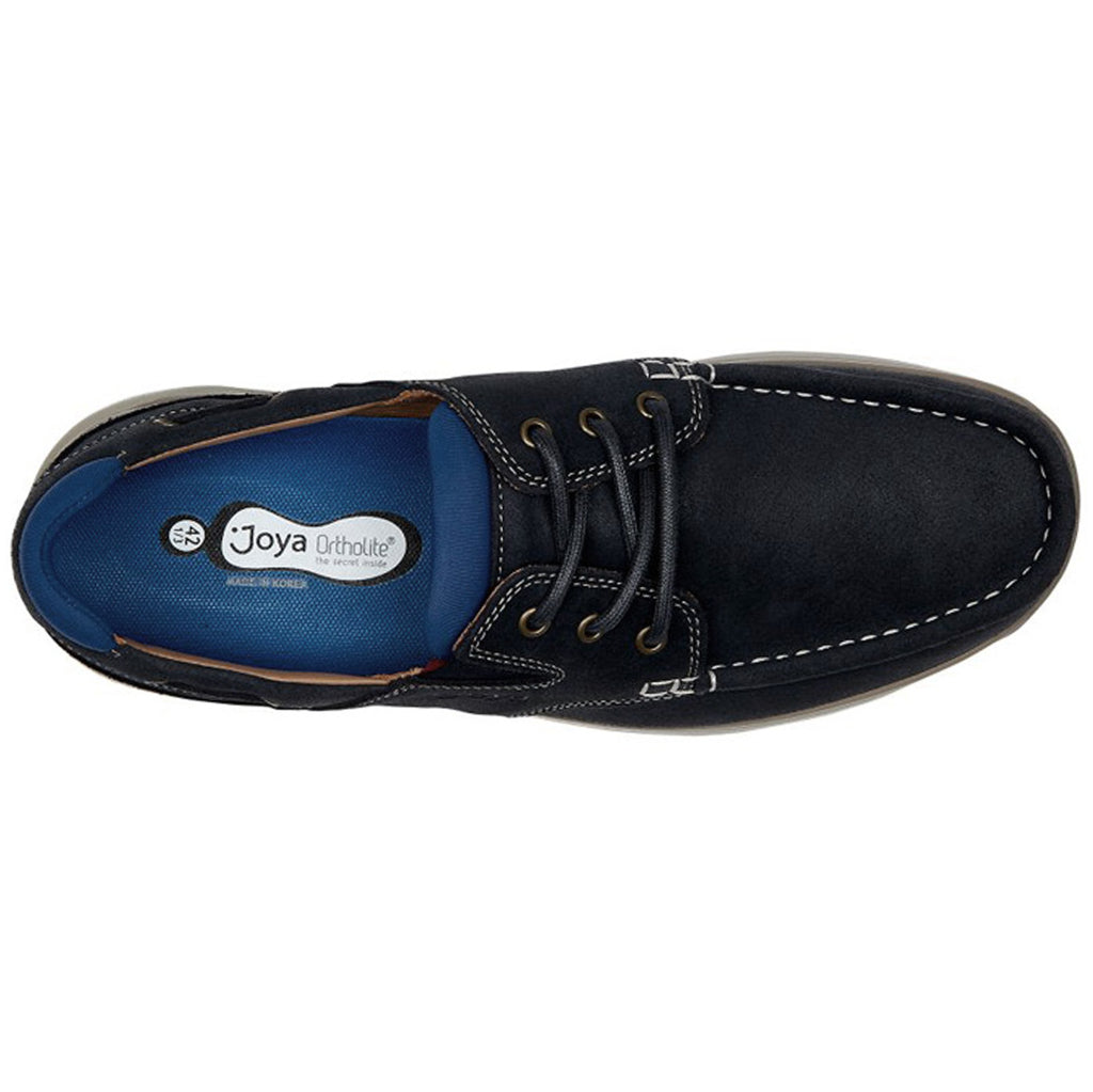 Joya Havanna Velour Leather & Textile Men's Shoes#color_dark navy