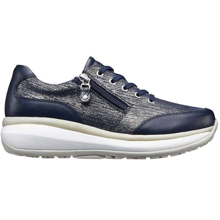 Joya Rachel Full Grain Velour Leather Women's Trainers#color_blue metallic