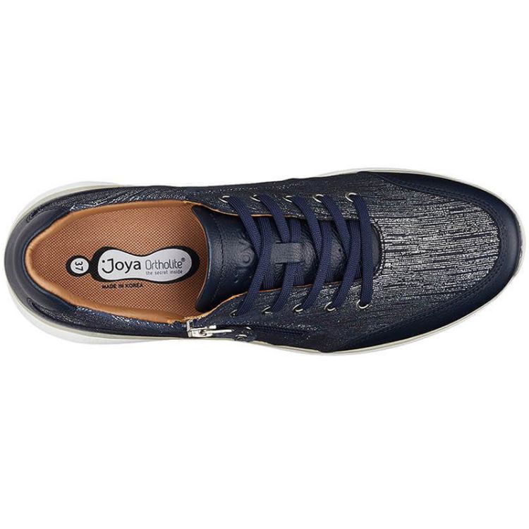 Joya Rachel Full Grain Velour Leather Women's Trainers#color_blue metallic