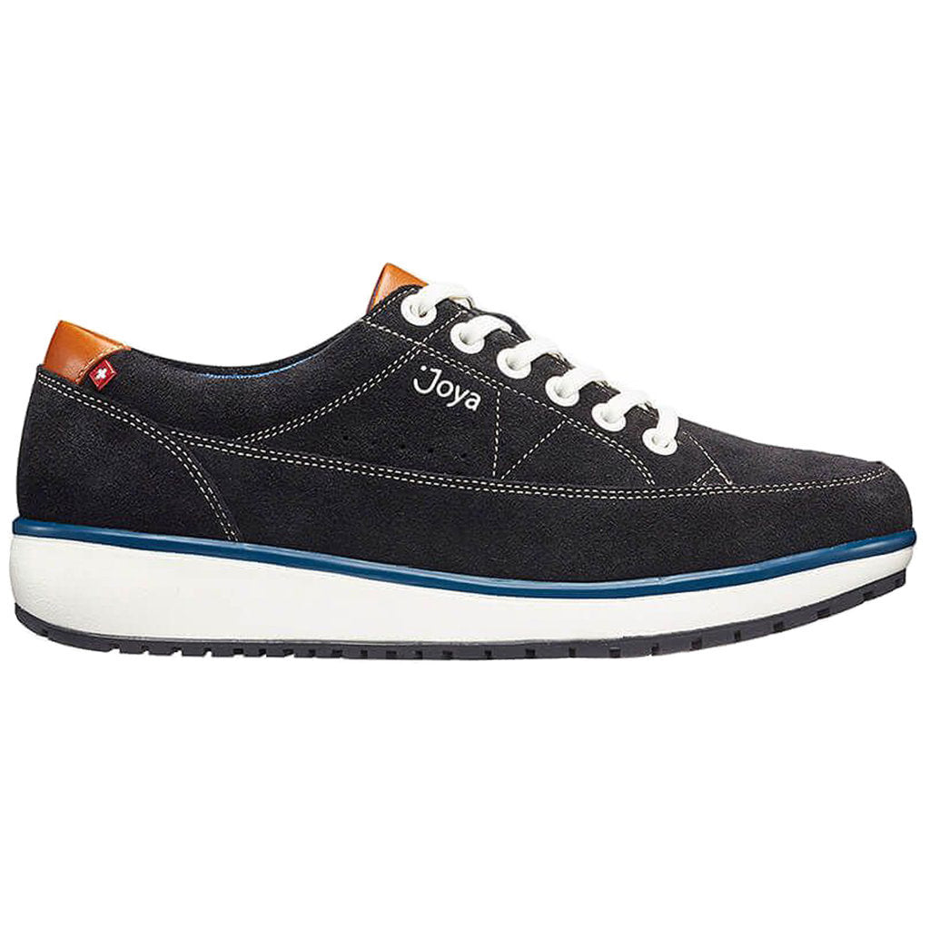 Joya Vancouver Suede Leather Womens Sneakers#color_black blue