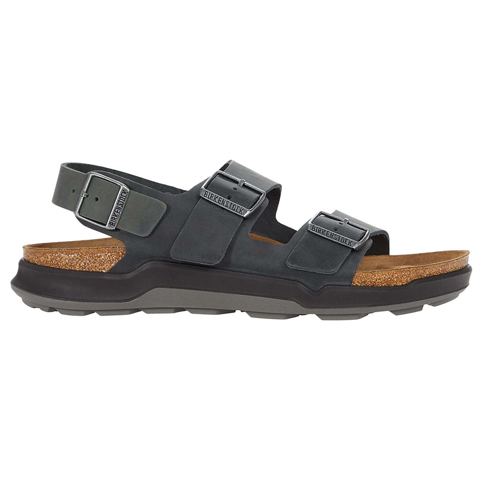 Birkenstock Milano CT Waxy Leather Mens Sandals#color_black