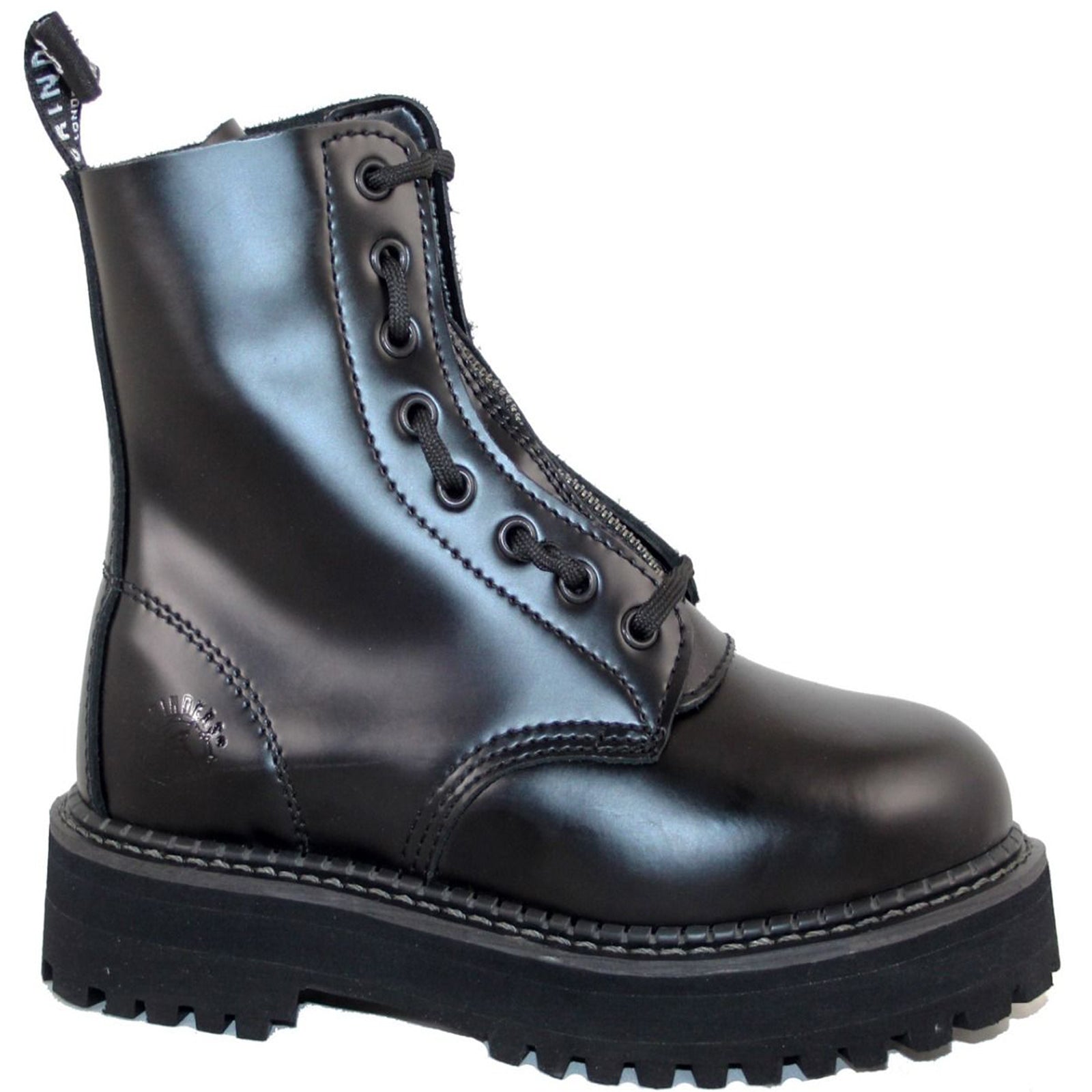 Grinders Zip And Lace Smooth Leather Women's Ankle Boots