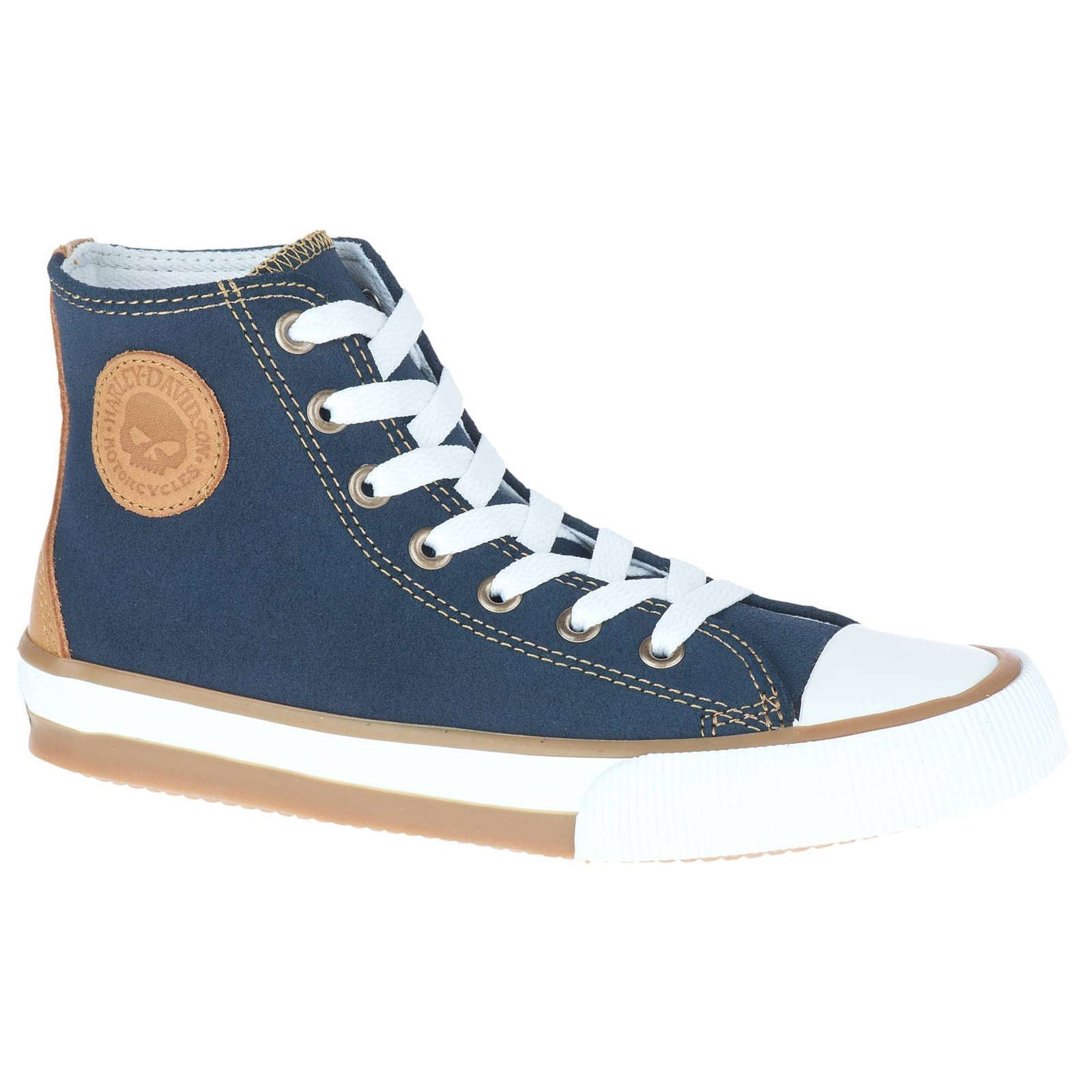 Harley Davidson Toric Leather Women's High-Top Sneakers#color_blue