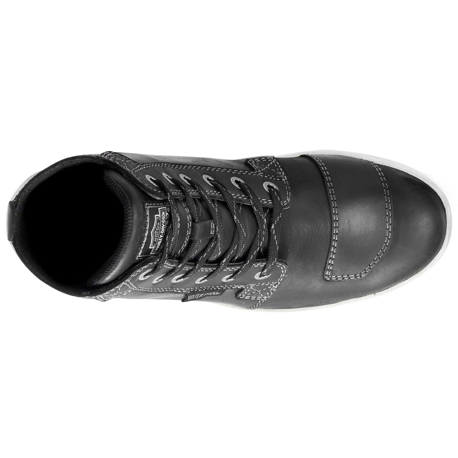 Harley Davidson Steinman Waterproof Full Grain Leather Men's High-Top Sneakers#color_black