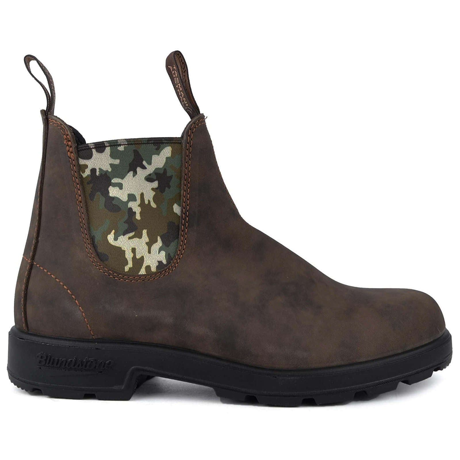 Blundstone 1612 Water-Resistant Leather Unisex Chelsea Boots#color_rustic brown camo