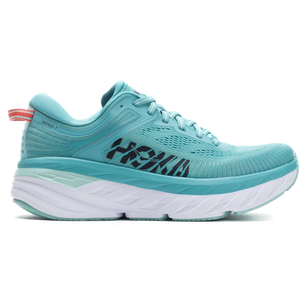 Hoka One One Bondi 7 Mesh Women's Low-Top Road Running Sneakers#color_aquarelle eggshell blue