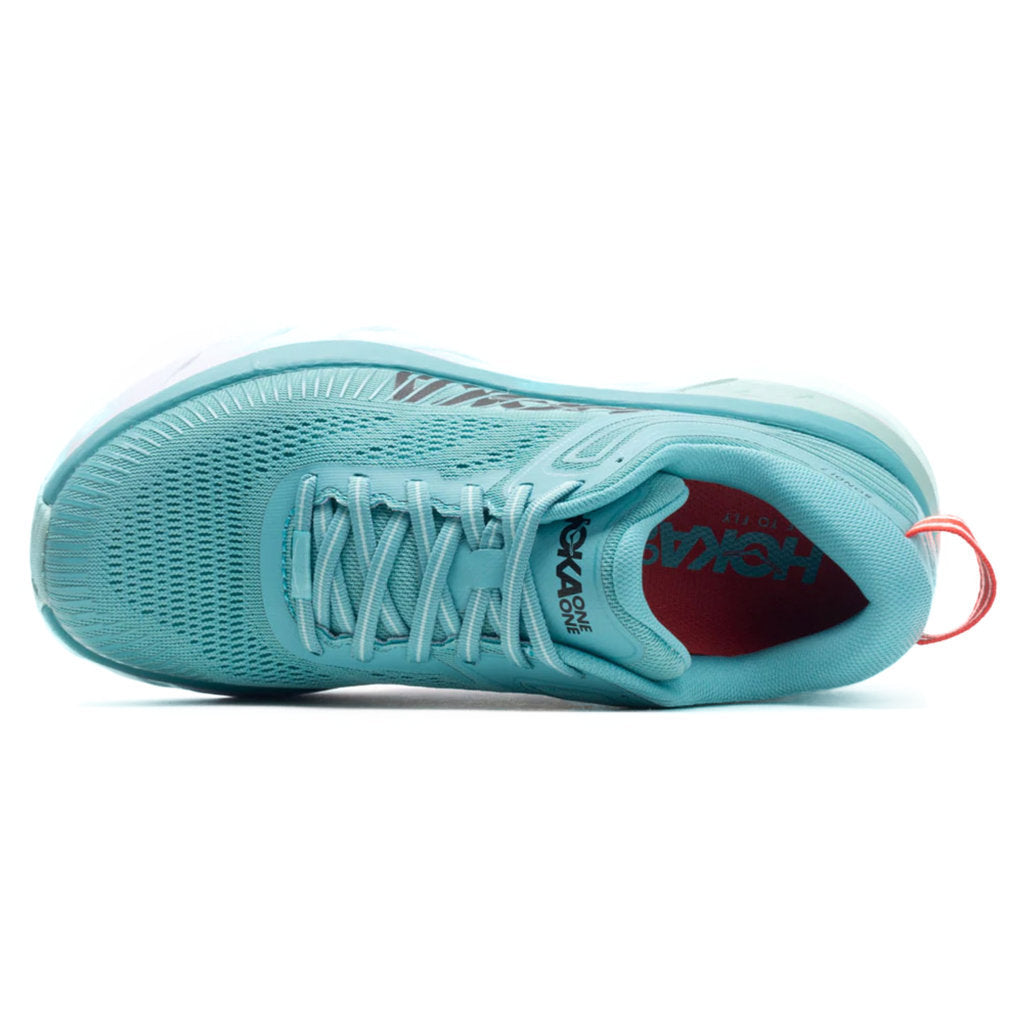 Hoka One One Bondi 7 Mesh Women's Low-Top Road Running Sneakers#color_aquarelle eggshell blue