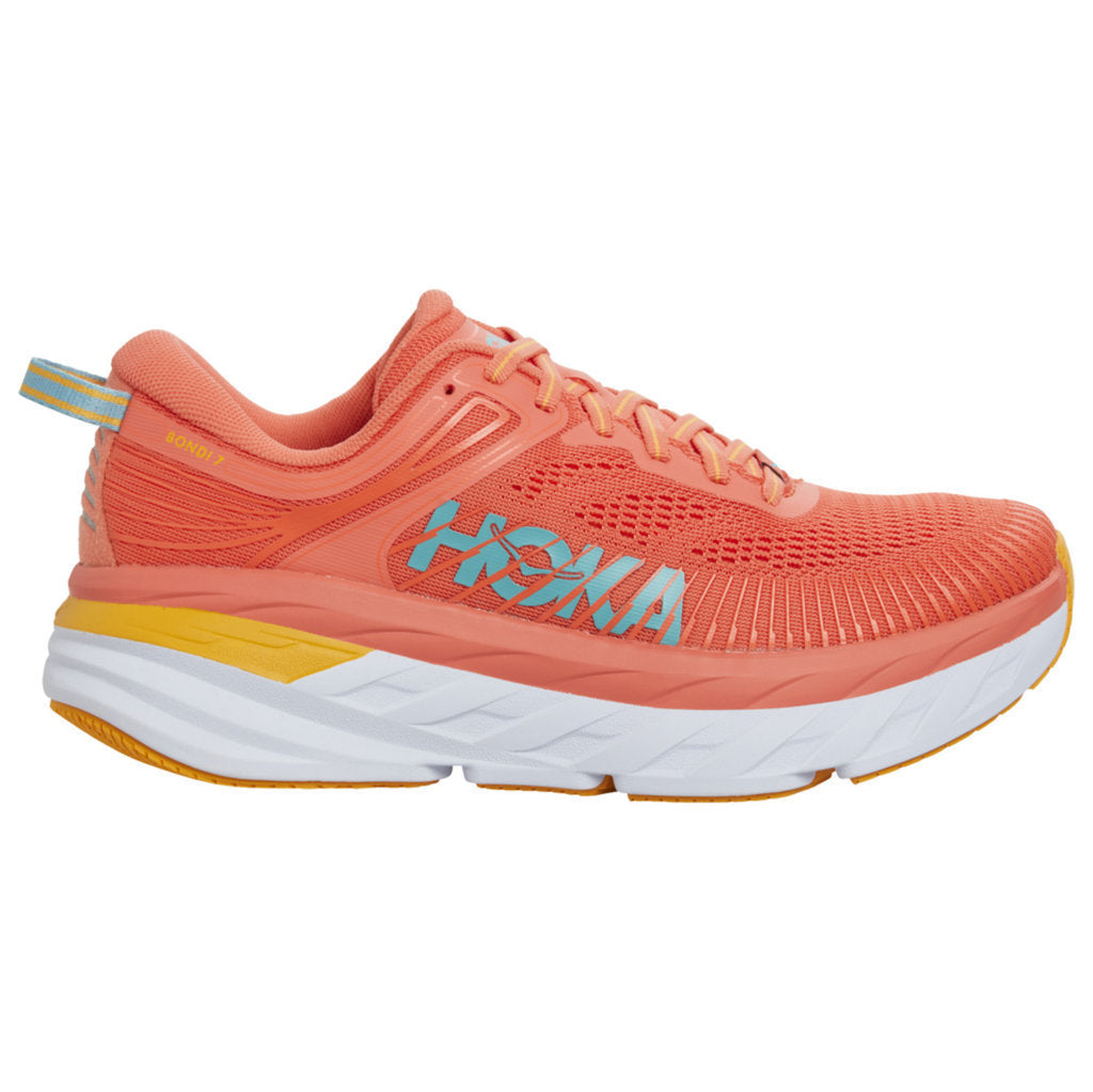 Hoka One One Bondi 7 Mesh Women's Low-Top Road Running Sneakers#color_camelia coastal