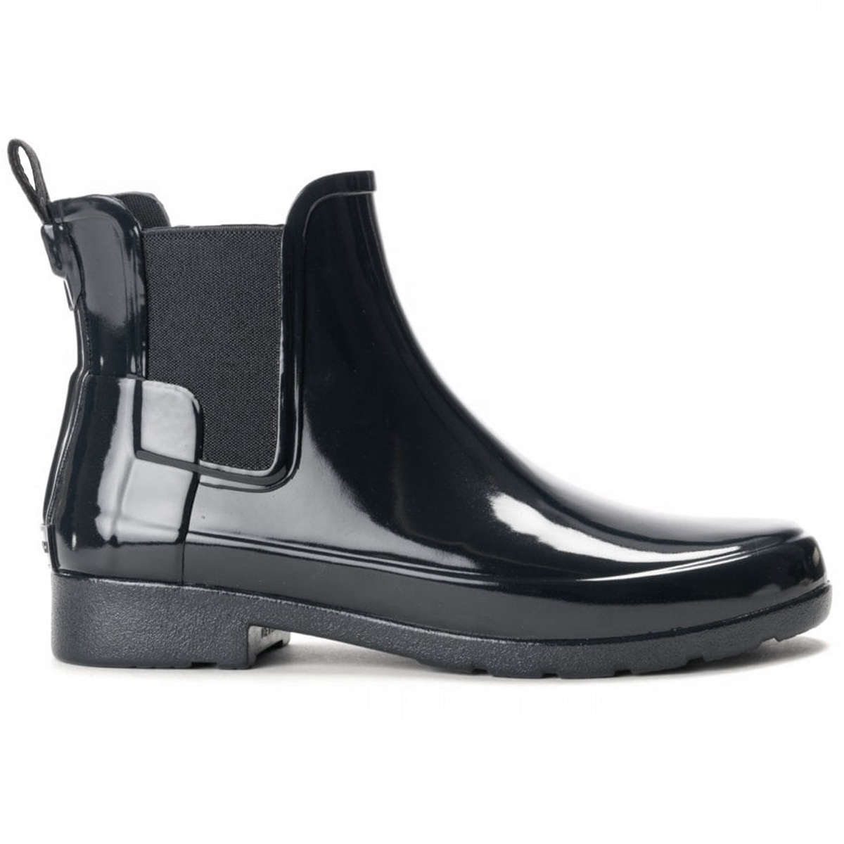 Hunter Original Refined Gloss Rubber Women's Chelsea Boots#color_black