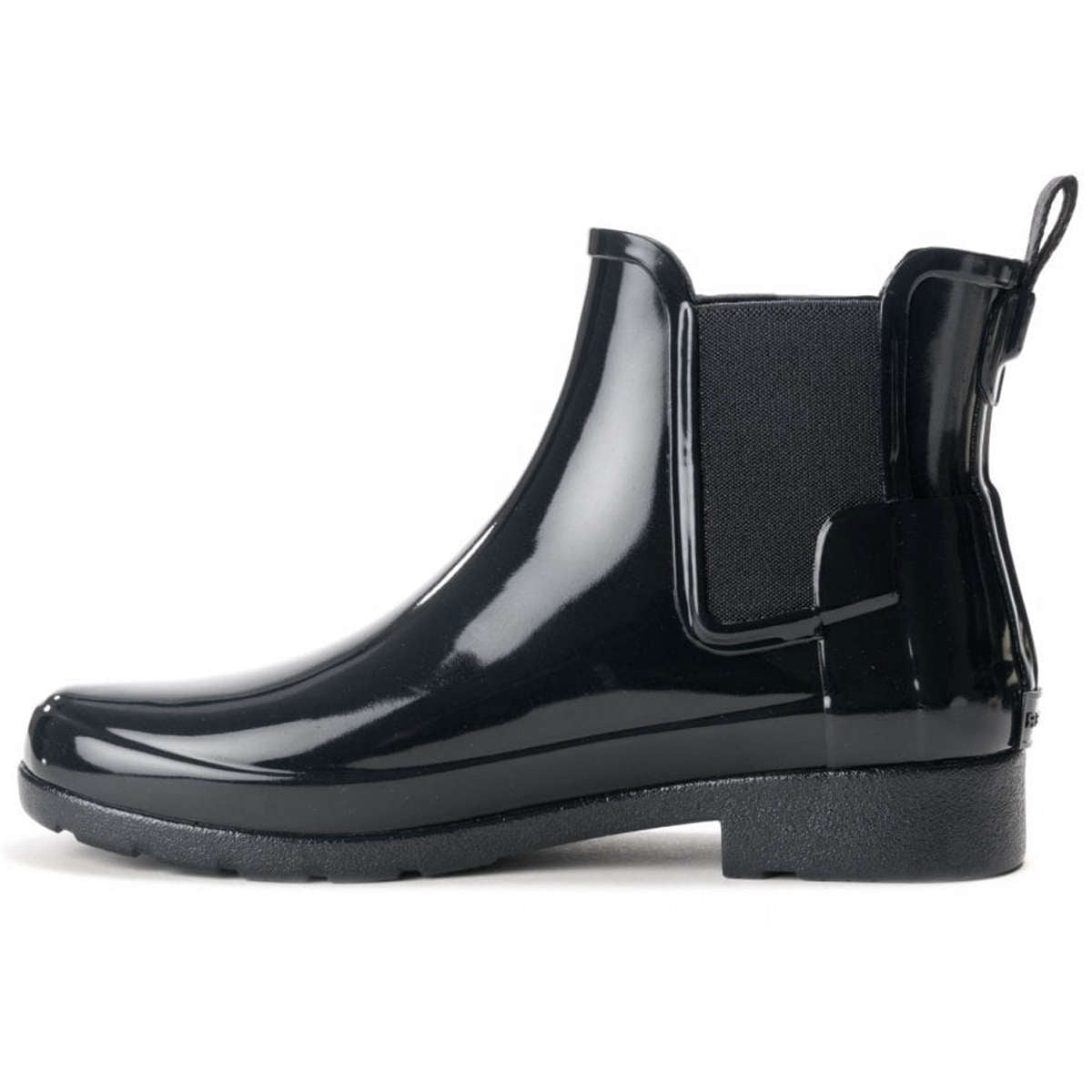 Hunter Original Refined Gloss Rubber Women's Chelsea Boots#color_black