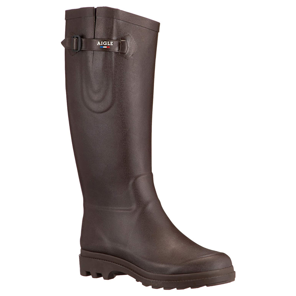 Aigle Aiglentine 2 Rubber Women's Tall Wellington Boots#color_brun