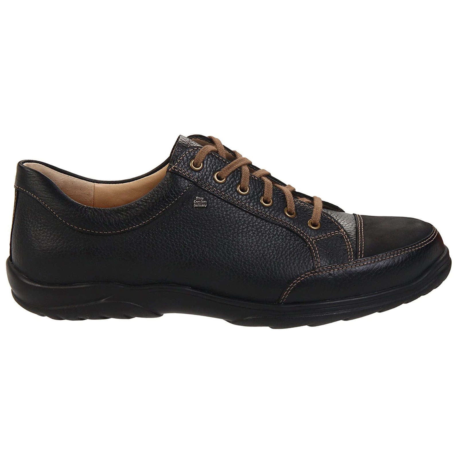 Finn Comfort Alamo Brushed Leather Men's Shoes#color_black